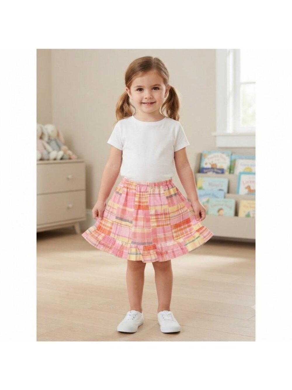 Castles and Crowns Girls Plaid Skirt Pink